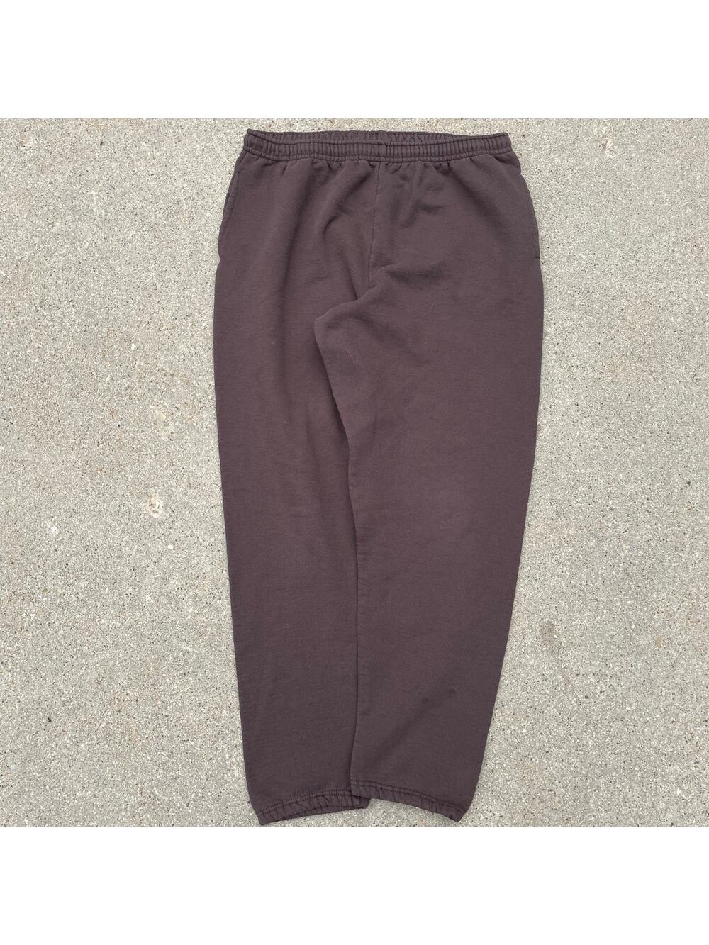 Vintage Fruit Of The Loom Baggy Sweatpants Faded Brown Blank Joggers Mens L